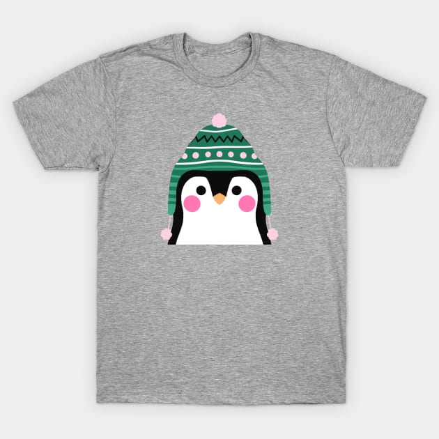 Penguin in Winter Tuque T-Shirt by Sam Pernoski